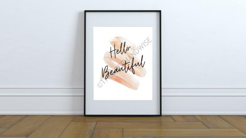 Art Prints | Hello Beautiful Wall Art, Printable Digital Download Art Prints Art Prints