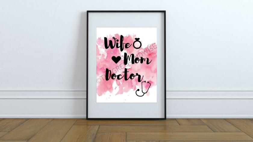 Art Prints | Wife Mom Doctor Wall Art, Printable Digital Download Art Prints Art Prints