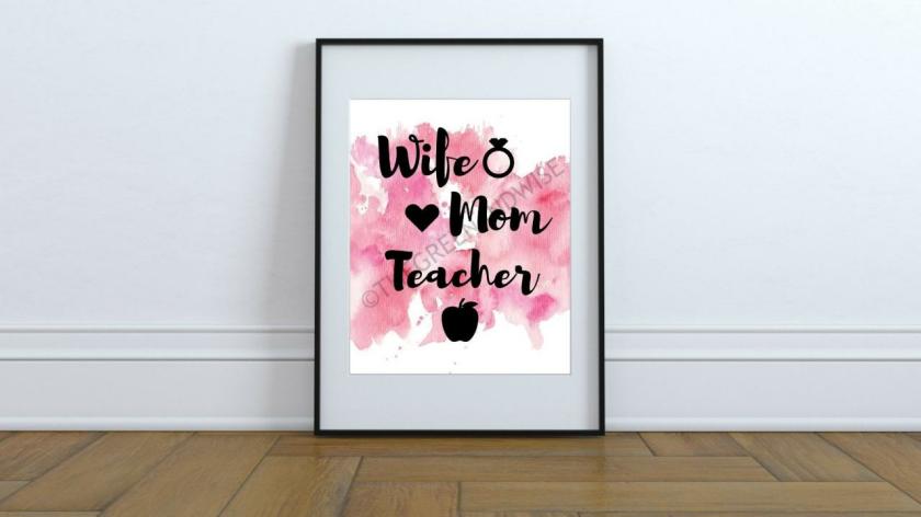 Art Prints | Wife Mom Teacher Wall Art, Printable Digital Download Art Prints Art Prints