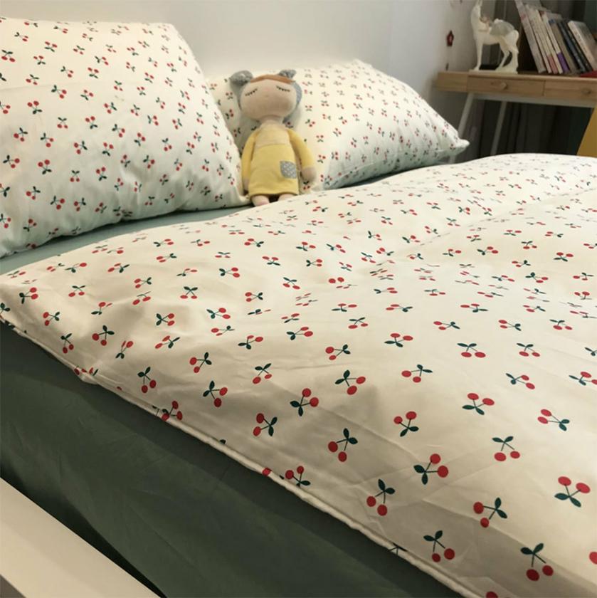 Bedding Sets | Sweet Red Cherry Green Bedding Set Teen,Fashion Cotton Twin Full Queen King Home Textile Bed Sheet Pillow Case Quilt Cover Bedding Sets Bedding Sets