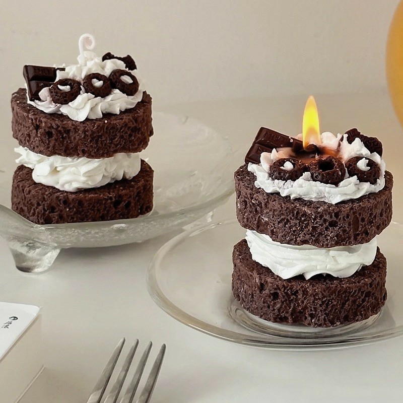 Candles | Chocolate Cake Scented Candle Mini Velvet Blackforest Cake Candle Candles Candles