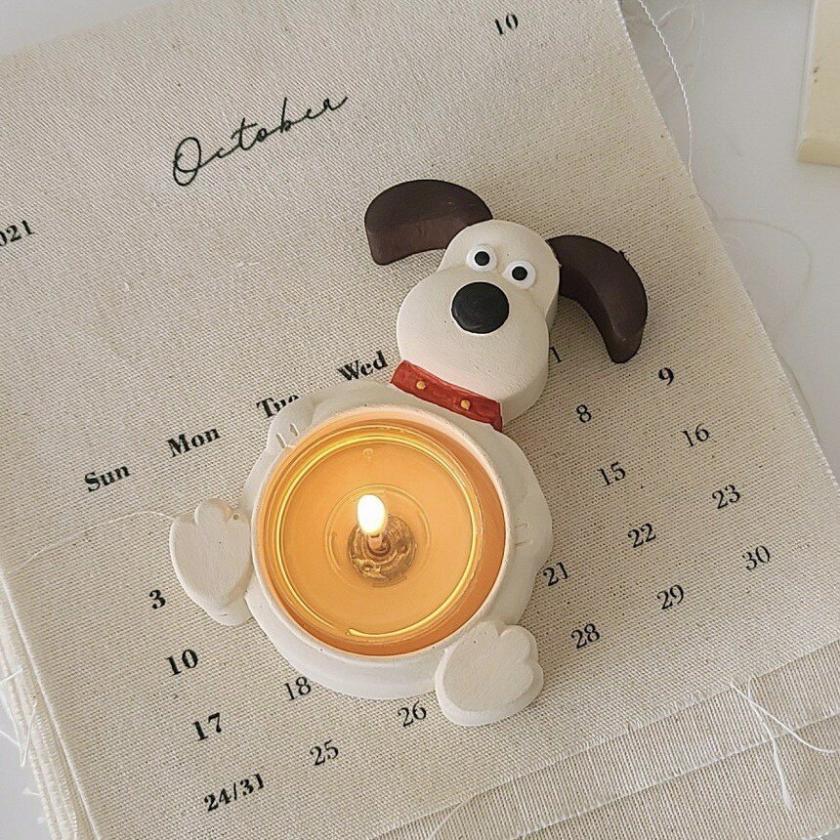 Candles | Ins Cute Dog Cartoon Resin Candle Holders Candles Candles