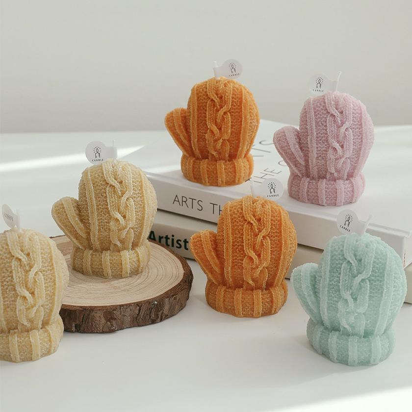 Candles | Modern Small Christmas Wool Gloves Shape Candles Scented Creative Aromatic Home Fragrance Decoration Candles Candles