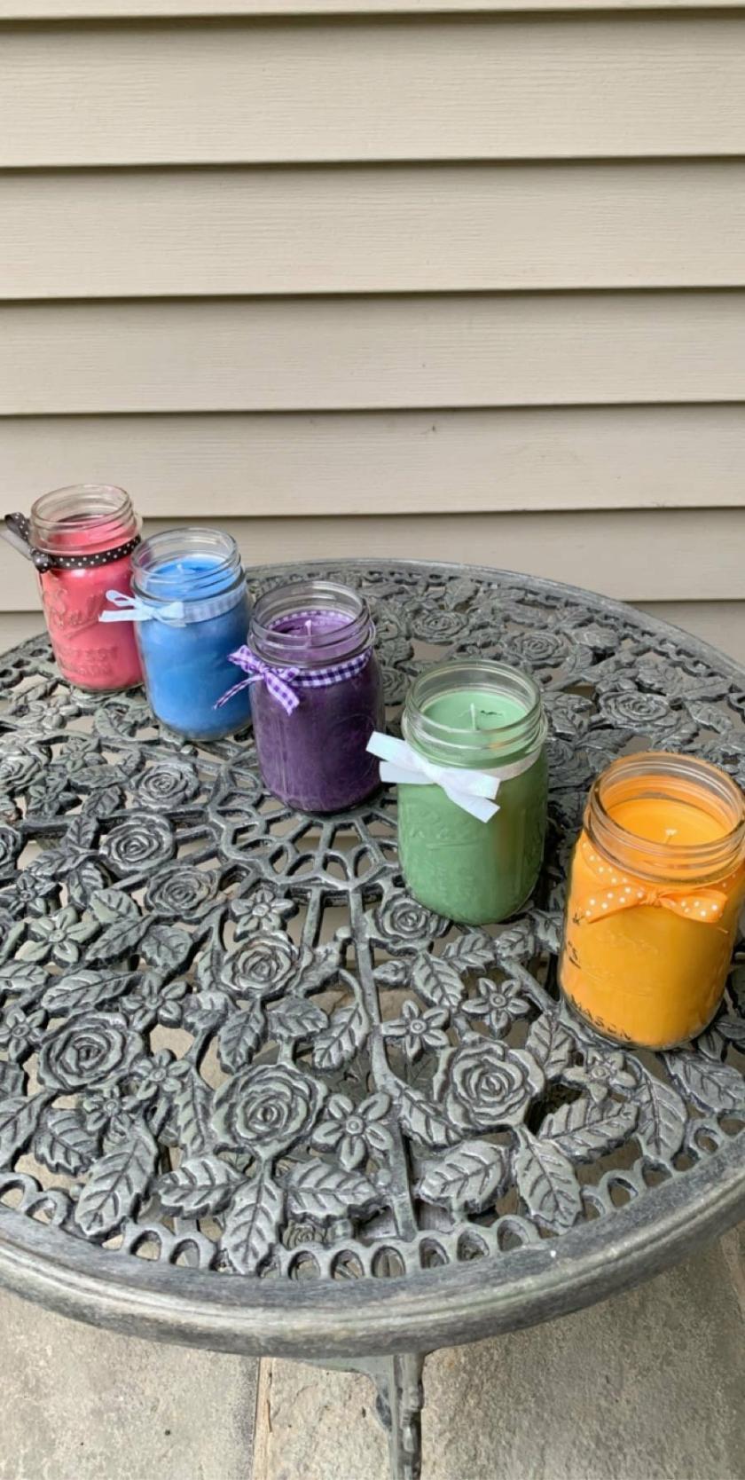 Candles | Rainbow Spectrum Pint Sized Candles-Soy Candles-Candles With Wicks-Mason Jar Candles-Scented Candles-Spa Scents-Party Favors-Housewarming Candles Candles