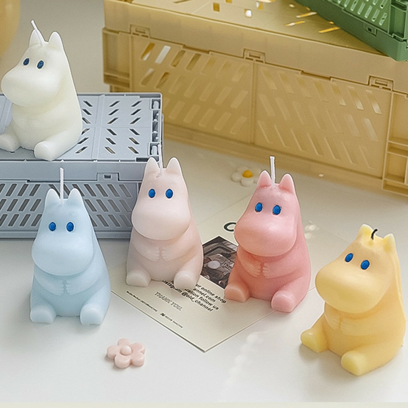 Candles | Scented Candles Cute Little Hippo Aromatic Candles Home Decoration Candles blue