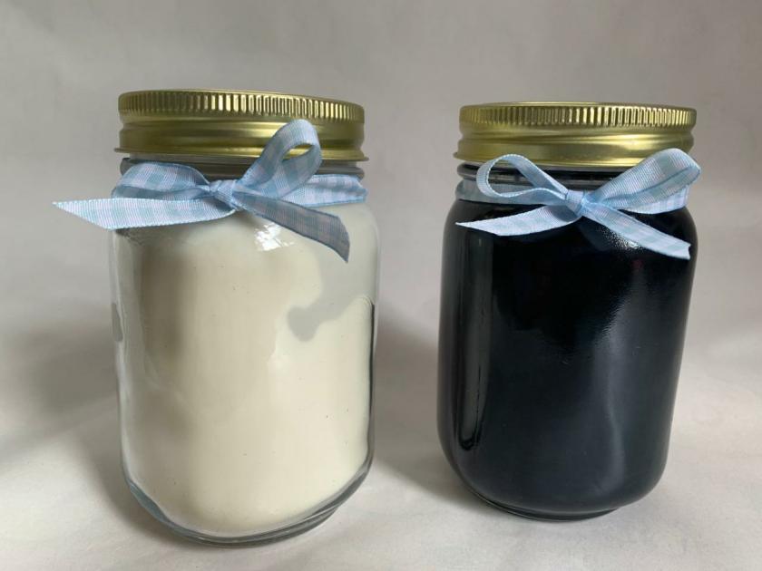 Candles | Set Of 2 Pint Sized Mason Jar Candles-Mulberry-Linen-Soy Candles-Scented Candles-Candle Sets-Party Favors-Home Decor-Rustic-Wedding Candles Candles Candles