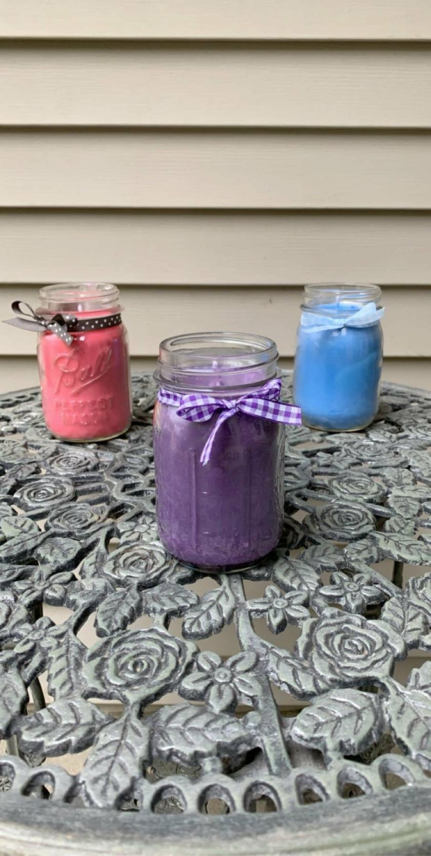 Candles | Set Of 3 Pint Sized Soy Candles-Candles With Wicks-Soy Candles-Scented Candles-Candle Sets-Rustic-Favors-Wedding-Mason Jar Candles-Spa Scent Candles Candles