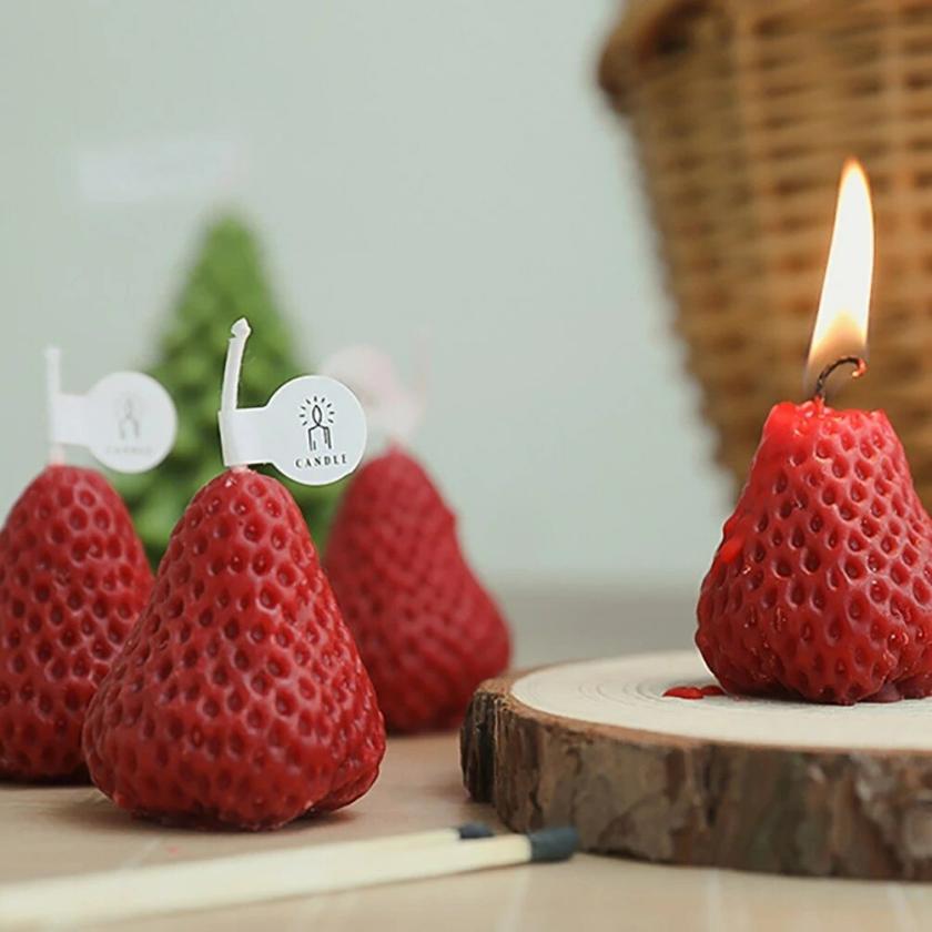 Candles | Strawberry Decorative Aromatic Candles Soy Wax Scented Candle Candles Candles