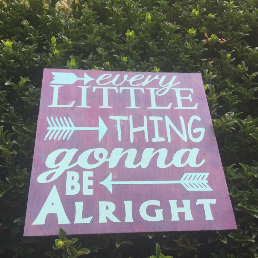 Decorative Items | 12X12 Every Little Thing Gonna Be Alright Hand Painted Sign Decorative Items Decorative Items