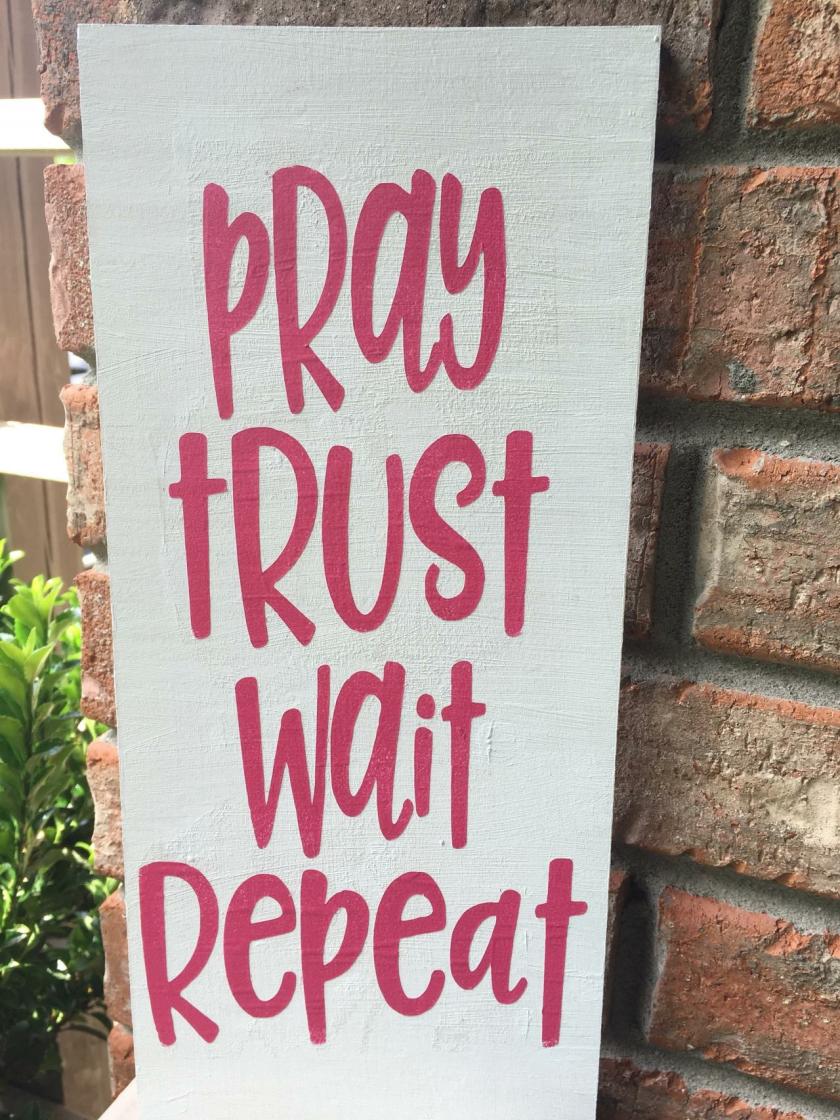 Decorative Items | 12X5 Pray, Trust, Wait, Repeat Hand Painted Wood Sign Decorative Items Decorative Items