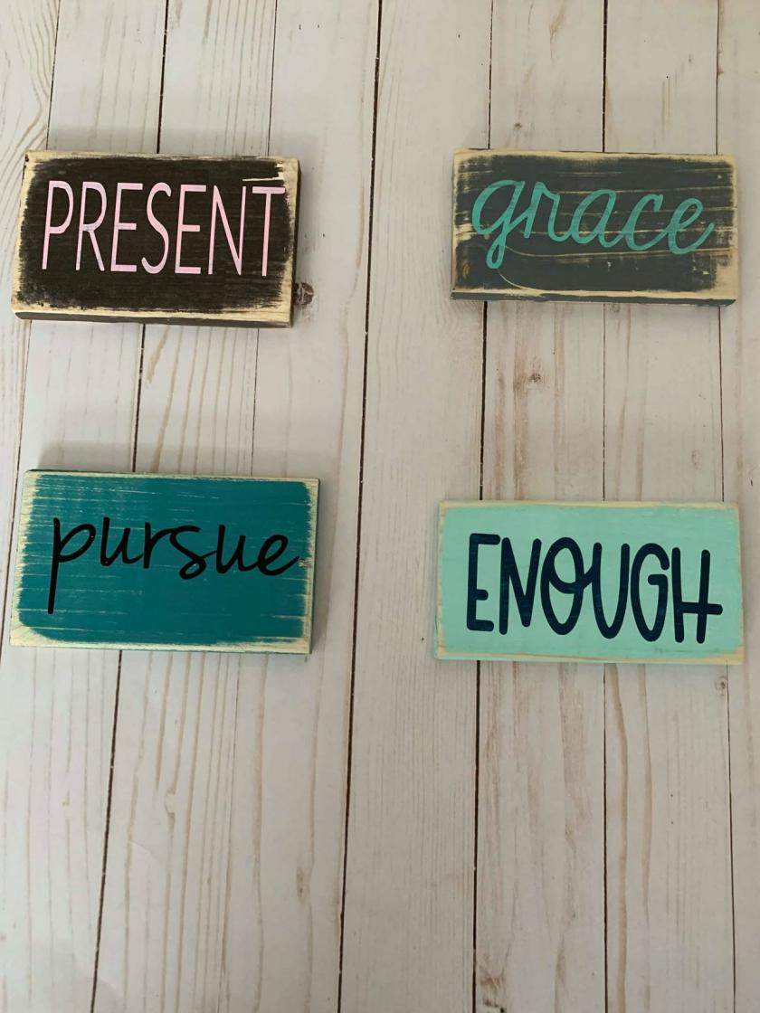 Decorative Items | 3X5 Shelf Sitter. Word Of The Year. Shelf Sign . Small Wood Sign. Encouragement.Motivation. Decorative Items Baby Blue