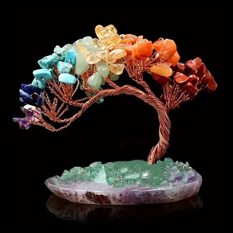 Decorative Items | 7 Chakra Good Luck Money Tree Crystal Tree Decorative Items Decorative Items