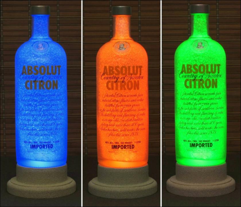 Decorative Items | Absolut Citron Vodka Color Changing Led Bottle Lamp Remote Control Bar Light Intense Sparkle– Decorative Items Decorative Items