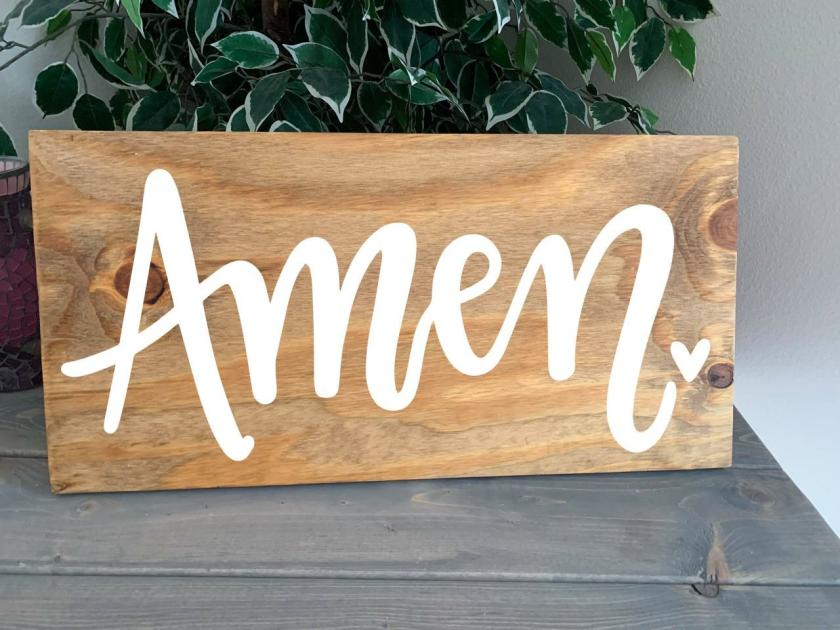 Decorative Items | Amen. Hand Painted Wood Sign. Farmhouse Sign. 12X24. Faith. Decorative Items Decorative Items