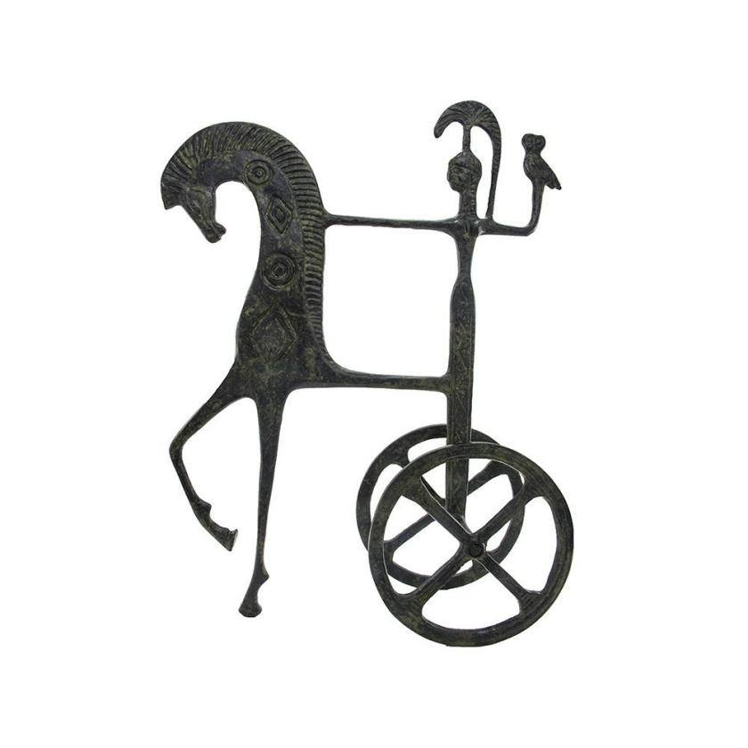 Decorative Items | Ancient Bronze Greek Chariot Sculpture Of Goddess Athena Holding An Owl Handmade Hand Painted Craft Statue 21Cm Decorative Items Decorative Items