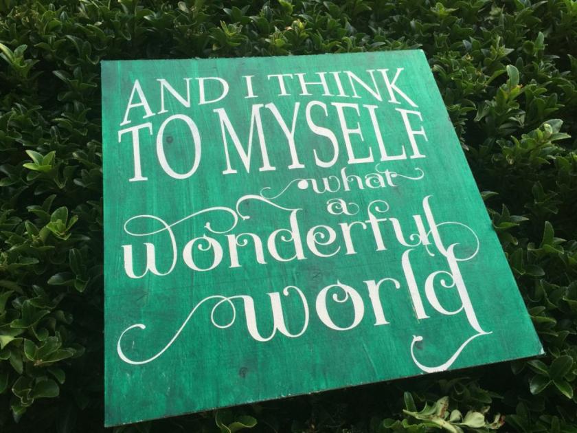 Decorative Items | And I Think To Myself, What A Wonderful World. Hand Painted Sign Decorative Items Decorative Items