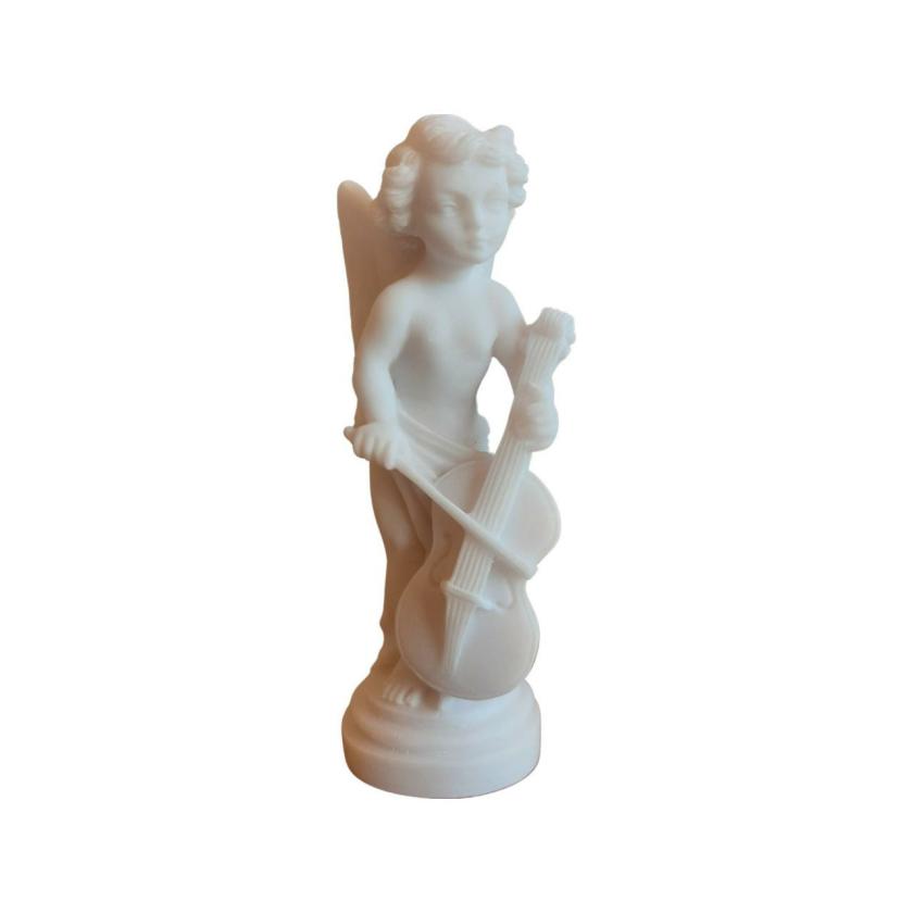 Decorative Items | Baby Angel Statue Playing Violin Made Of Alabaster 15Cm Decorative Items Decorative Items