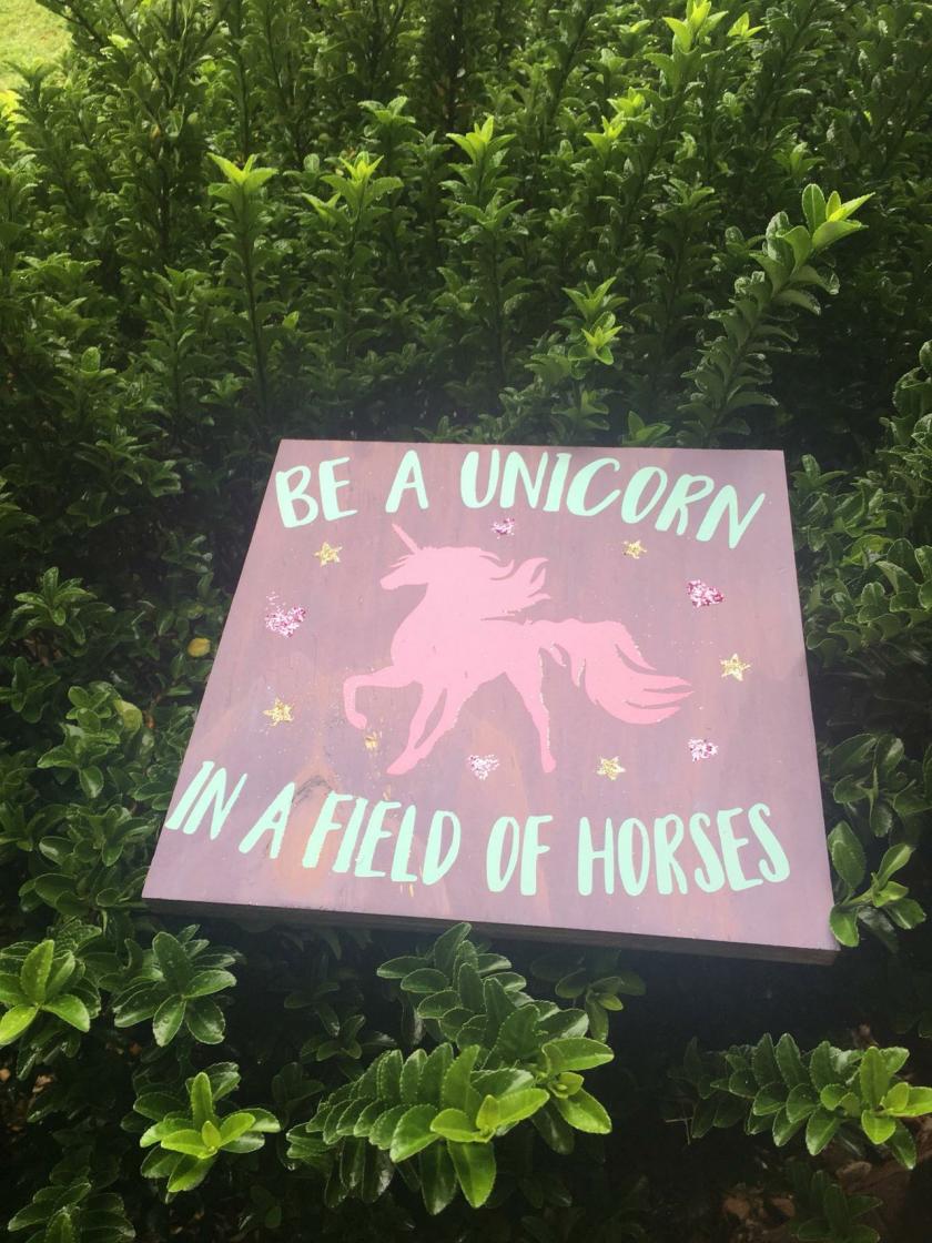 Decorative Items | Be A Unicorn In A Field Of Horses 12X12 Hand Painted Wood Sign. Decorative Items Decorative Items