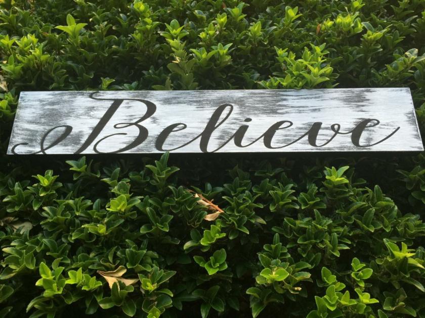 Decorative Items | Believe 1X4X20 Hand Painted Wood Sign. Customizable Decorative Items Decorative Items