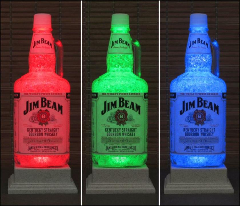 Decorative Items | Big 1.75 Liter Jim Beam Bourbon Whiskey Bottle Lamp Color Changing Remote Controlled Eco Friendly Led Bar Lamp Light — Decorative Items Decorative Items