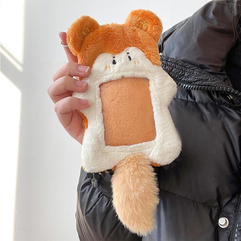 Decorative Items | Cute Plush Squirrel Photocard Holder Cartoon Animal Korean Ins Id Bud Card Holder Kpop Photo Album Toy Pendant Stationery Decorative Items Decorative Items