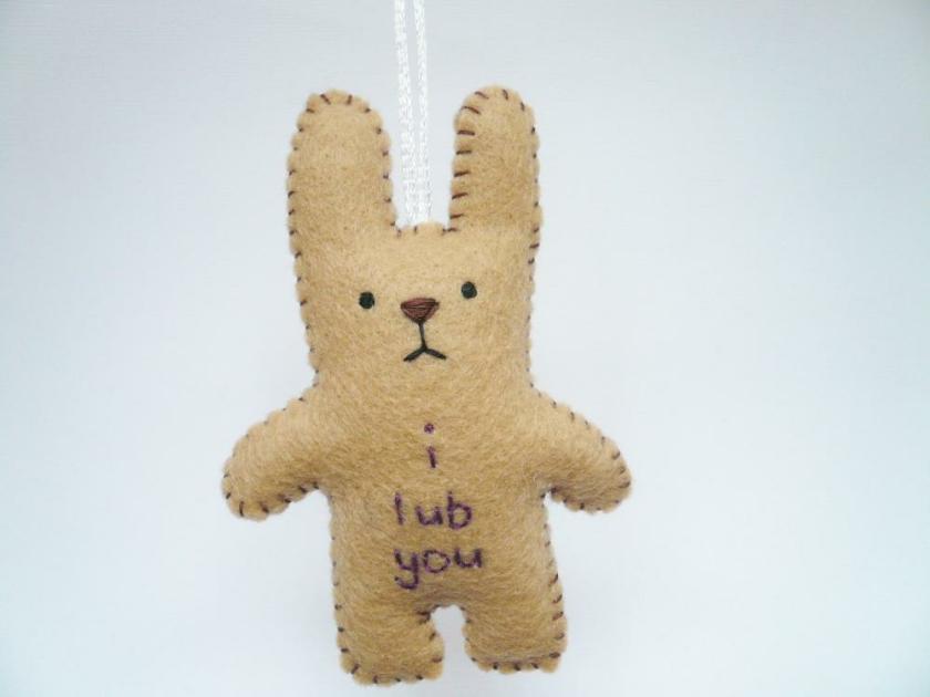 Decorative Items | Funny Bunny – I Lub You – Funny Handmade Ornament Decorative Items Decorative Items