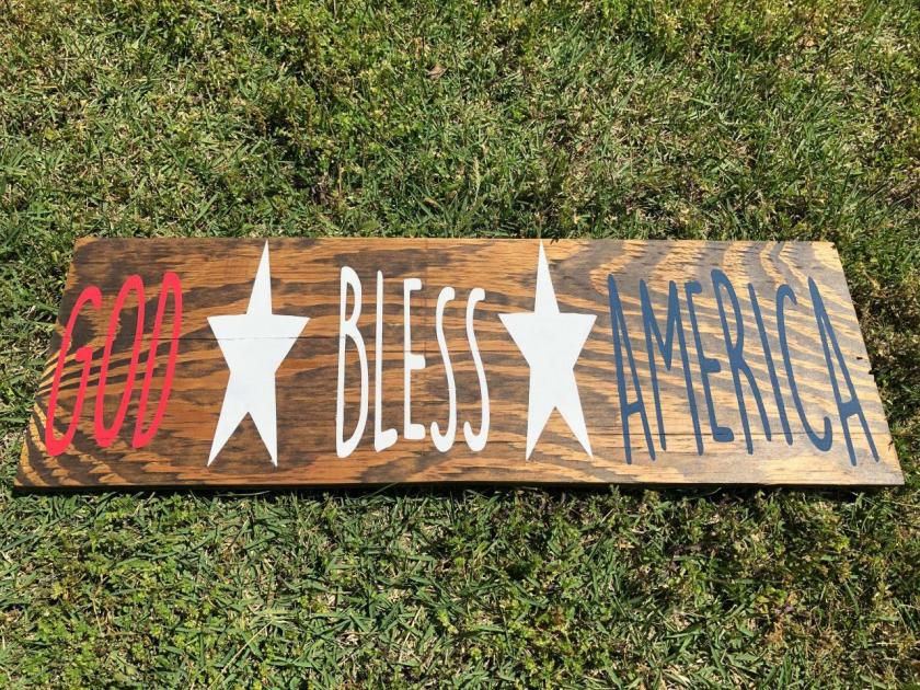 Decorative Items | God Bless America 8X24 Hand Painted Wood Sign. Decorative Items Decorative Items