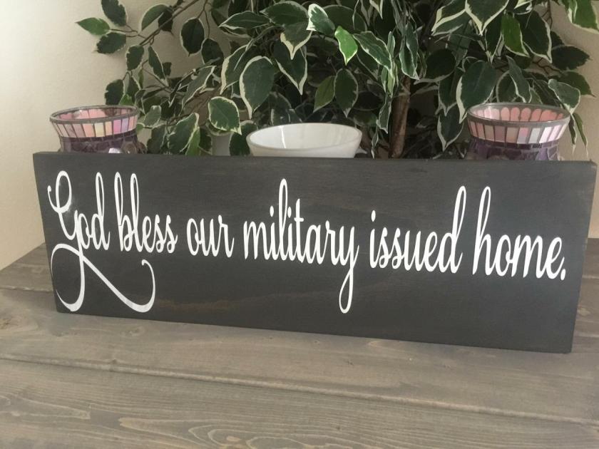 Decorative Items | God Bless Our Military Issued Home Hand Painted Wood Sign. 8X24 Decorative Items Decorative Items