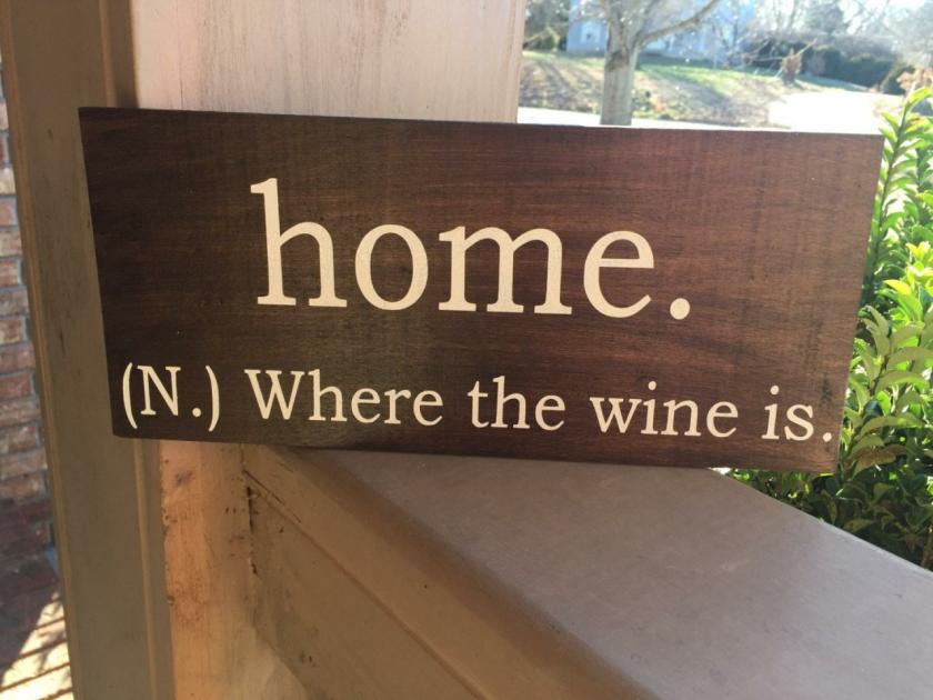 Decorative Items | Home Is Where The Wine Is Hand Painted Wood Sign. Decorative Items Decorative Items