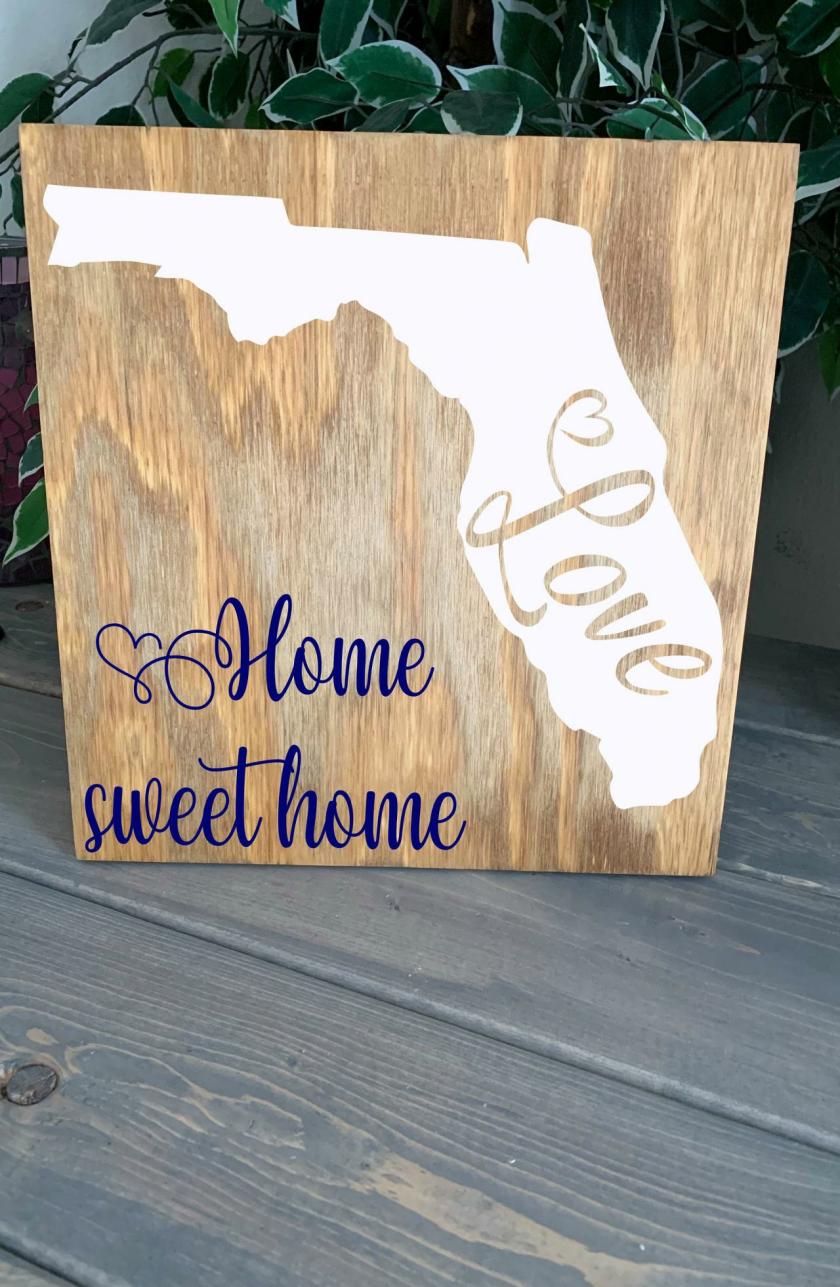 Decorative Items | Home State. Home Sweet Home 12X12 Hand Painted Wood Sign. Home Decor. Choice Of State. Decorative Items Decorative Items