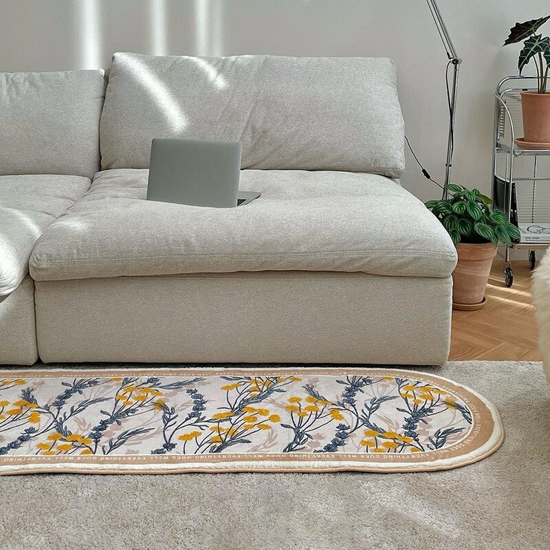 Decorative Items | Ins Oval Floor Mat Large Area Rug For Living Room Creative Floral Pattern Carpet Decorative Items Decorative Items