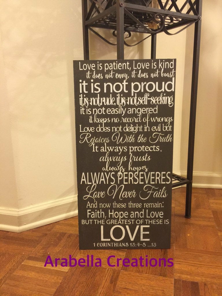 Decorative Items | Love Is Patient 12X24 Hand Painted Wood Sign Decorative Items Decorative Items