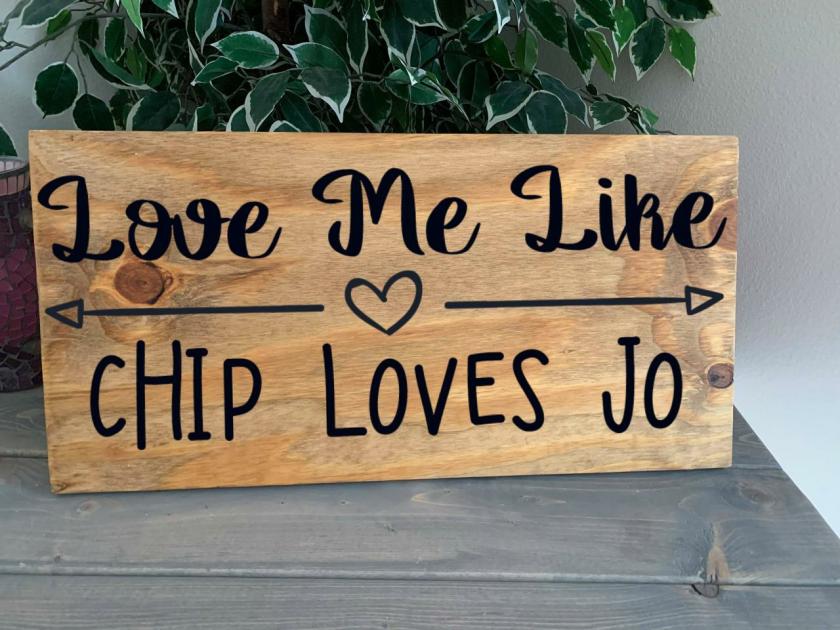 Decorative Items | Love Me Like Chip Loves Jo..12X24 Hand Painted Wood Sign… Decorative Items Decorative Items