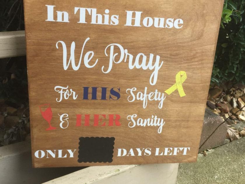 Decorative Items | Military Family Deployment Countdown With Chalkboard Piece. 12 X12 Hand Painted. Deployment Tracker . Decorative Items Decorative Items