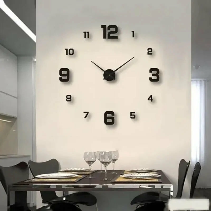 Decorative Items | Modern Diy Large Wall Clock For Home Decorative Items Black