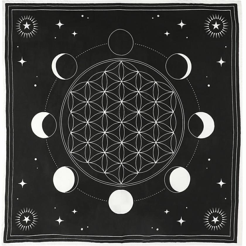 Decorative Items | Moon Phases Sacred Geometry Crystal Grid Cloth Decorative Items Decorative Items