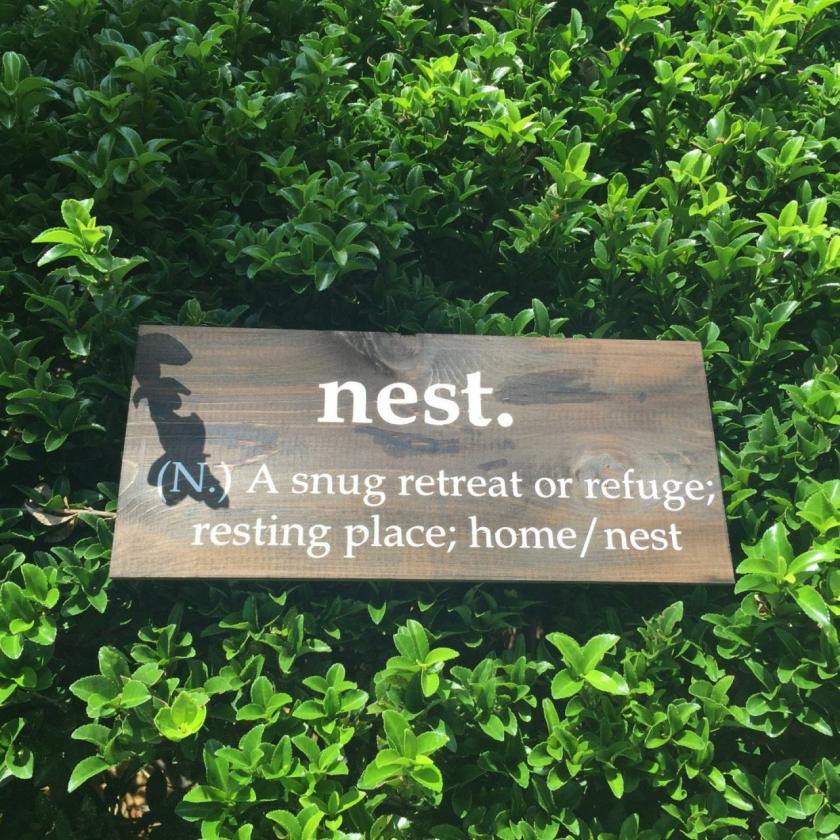 Decorative Items | Nest Abbreviation Hand Painted Wood Sign. Decorative Items Decorative Items