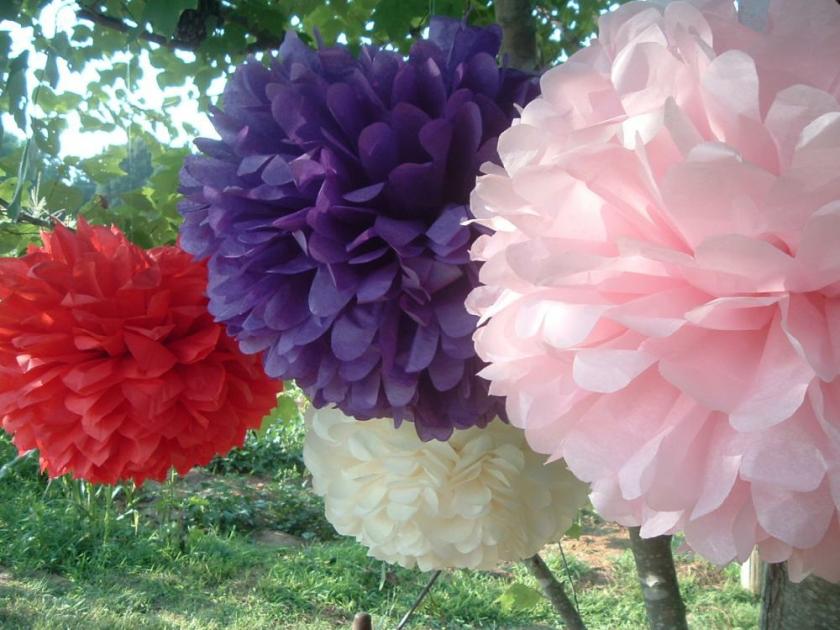 Decorative Items | Party Decorations. 3 Tissue Paper Pom Poms. Choose Your Colors Decorative Items Decorative Items