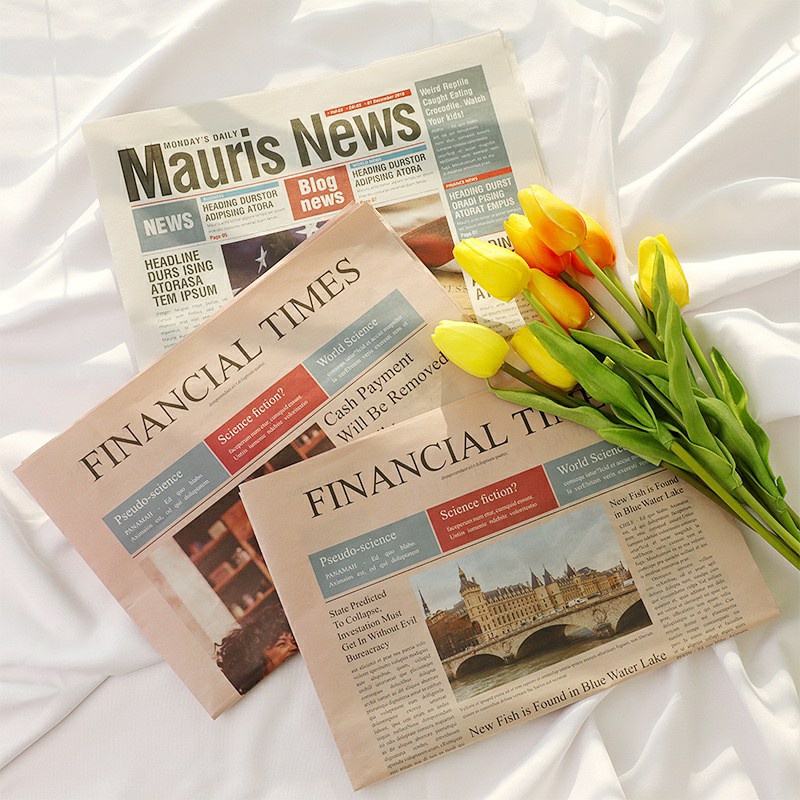 Decorative Items | Retro English Newspaper Old Newspapers Ins Photography Background Props Flower Bouquet Wrapping Paper Gift Wrappers Wallpaper Decorative Items Decorative Items