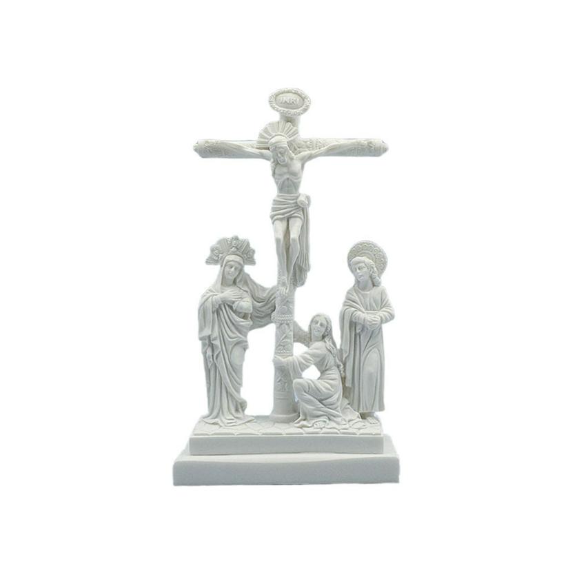 Decorative Items | The Crucifiction Of Jesus Sculpture Marble Religious Greek Handmade Statue 28Cm Decorative Items Decorative Items