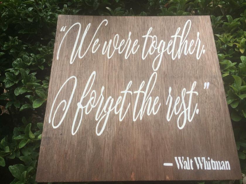 Decorative Items | We Were Together. I Forget The Rest. 12X12 Hand Painted Wood Sign. Walt Whitman. Decorative Items Decorative Items