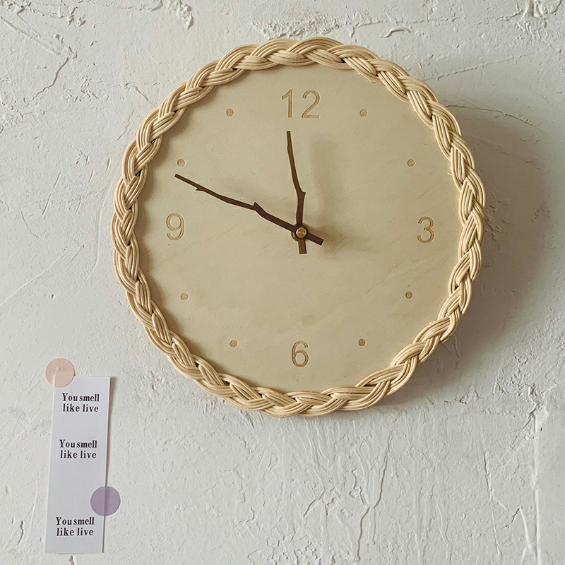 Decorative Items | Wood Minimalist Wall Clock Korean Style Digital Movement Round Stylish Wall Clock Modern Silent Small Reloj Pared Home Decor Decorative Items Decorative Items