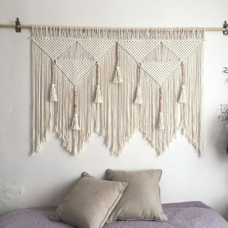 Decorative Items | Woven Wall Hanging Decor Boho Decorative Items Beige