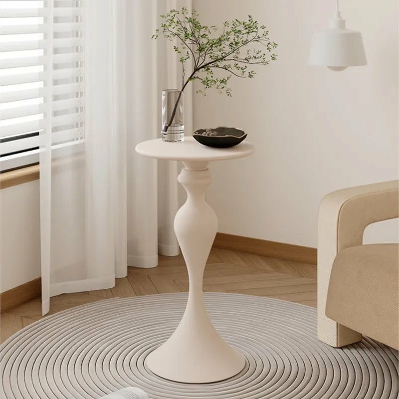 Furniture | Elegant Modern White Pedestal Accent Side Table Furniture Black