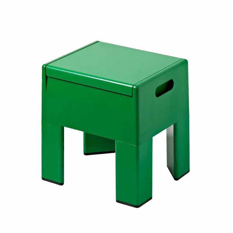 Furniture | Green Metal Storage Stool With Side Handles Furniture creamy white