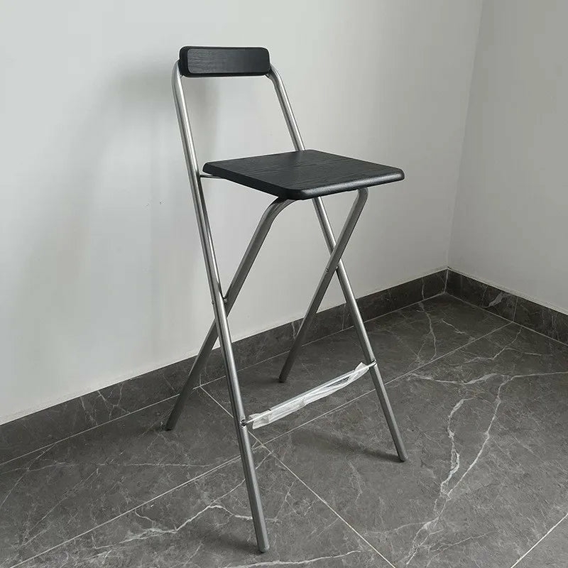 Furniture | Modern Black Folding Bar Stool With Backrest Furniture 1