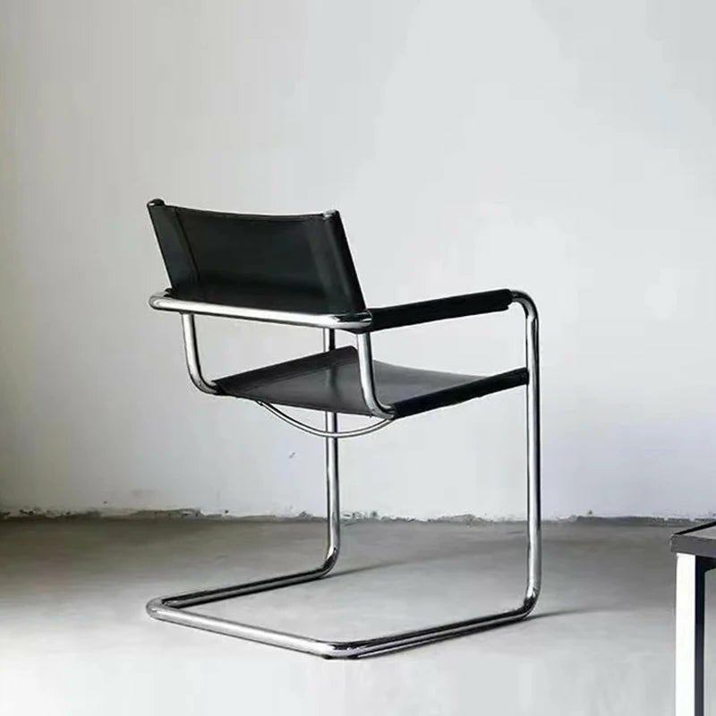 Furniture | Modern Black Leather Cantilever Office Chair Furniture Furniture