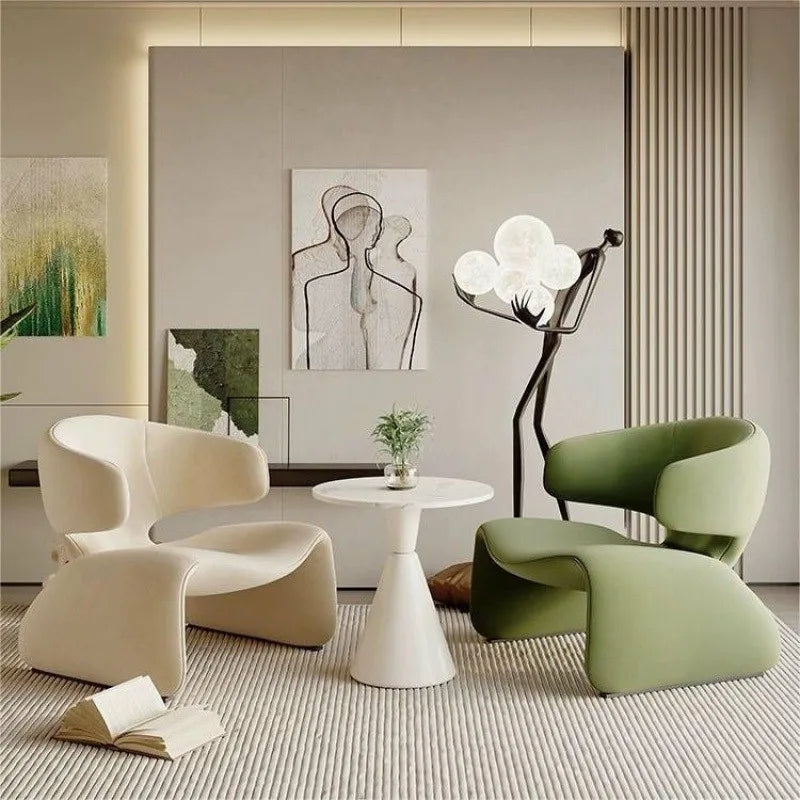 Furniture | Modern Curved Lounge Chairs With Accent Table Set Furniture Furniture