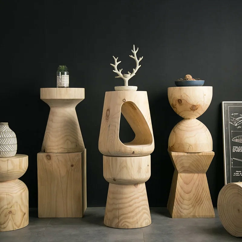 Furniture | Modern Handcrafted Wooden Decorative Stool Collection Furniture A