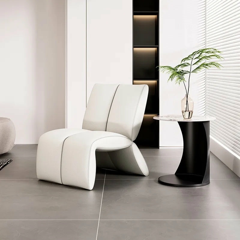 Furniture | Modern Minimalist White Lounge Chair For Living Room Furniture Black